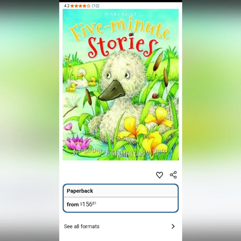 Five-Minute Stories Hardcover Children's Book - Bright Blue & Yellow Cover